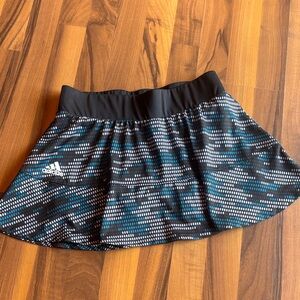 Adidas Black and Blue Patterned Mini Skirt